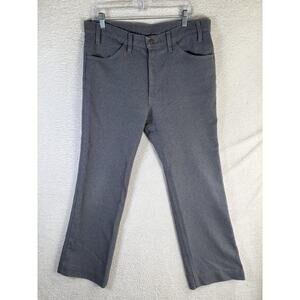 Vintage Levis 517 Pants Mens 36x32 Gray Dacron Polyester Boot Cut Disco Hippie